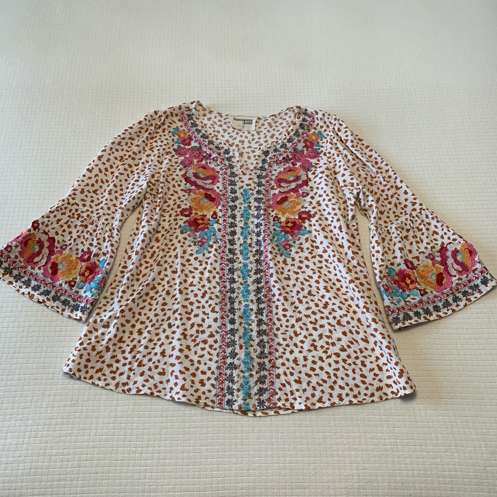 Savanna Jane Embroidered Top - Size Small